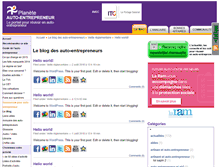 Tablet Screenshot of blog.planete-auto-entrepreneur.com